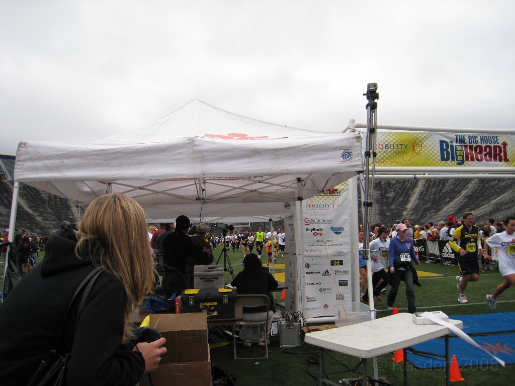 BHGH 2009 0366.jpg - The Big House Big Heat 5 and 10 K race. October 4, 2009 run in Ann Arbor Michigan finishes on the 50 yard line of the University of Michigan stadium.